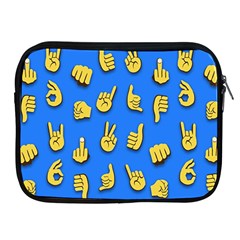 Emojis Hands Fingers Background Apple Ipad 2/3/4 Zipper Cases