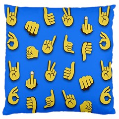 Emojis Hands Fingers Background Large Flano Cushion Case (one Side) by Pakrebo