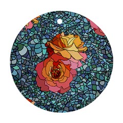 Pattern Rose Yellow Background Ornament (round)