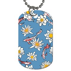 Koi Pattern Japanese Background Dog Tag (one Side)