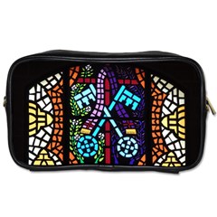 Mosaic Window Rosette Church Glass Toiletries Bag (one Side) by Pakrebo