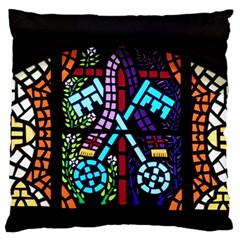 Mosaic Window Rosette Church Glass Standard Flano Cushion Case (one Side) by Pakrebo