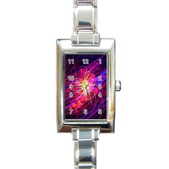 Abstract Cosmos Space Particle Rectangle Italian Charm Watch by Pakrebo