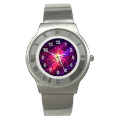 Abstract Cosmos Space Particle Stainless Steel Watch by Pakrebo