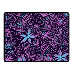 Stamping Pattern Leaves Drawing Double Sided Fleece Blanket (small)  by Pakrebo