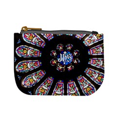 Rosette Stained Glass Window Church Mini Coin Purse by Pakrebo