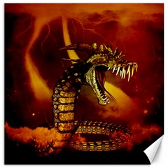 Awesome Dinosaur, Konda In The Night Canvas 16  X 16  by FantasyWorld7