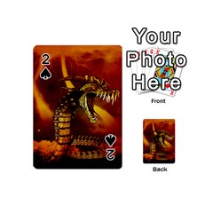 Awesome Dinosaur, Konda In The Night Playing Cards Double Sided (mini) by FantasyWorld7