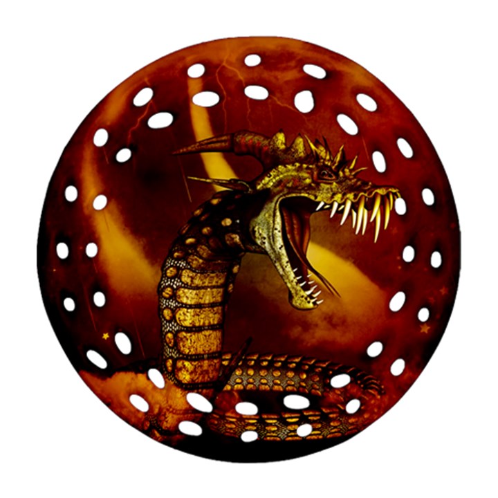Awesome Dinosaur, Konda In The Night Ornament (Round Filigree)