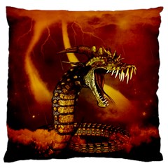 Awesome Dinosaur, Konda In The Night Large Flano Cushion Case (two Sides) by FantasyWorld7