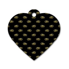 Dragon Head Motif Pattern Design Dog Tag Heart (one Side) by dflcprintsclothing