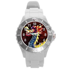 Dragon Lights Main Dragon Round Plastic Sport Watch (l) by Riverwoman