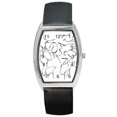 Katsushika Hokusai, Egrets From Quick Lessons In Simplified Drawing Barrel Style Metal Watch by Valentinaart