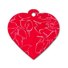 Katsushika Hokusai, Egrets From Quick Lessons In Simplified Drawing Dog Tag Heart (one Side) by Valentinaart