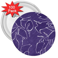 Katsushika Hokusai, Egrets From Quick Lessons In Simplified Drawing 3  Buttons (100 Pack)  by Valentinaart