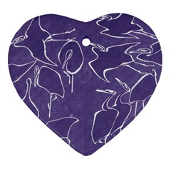 Katsushika Hokusai, Egrets From Quick Lessons In Simplified Drawing Heart Ornament (two Sides) by Valentinaart