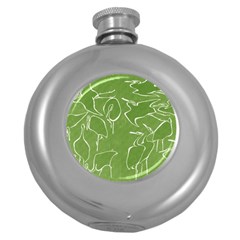 Katsushika Hokusai, Egrets From Quick Lessons In Simplified Drawing Round Hip Flask (5 Oz)