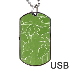 Katsushika Hokusai, Egrets From Quick Lessons In Simplified Drawing Dog Tag Usb Flash (one Side) by Valentinaart