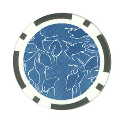 Katsushika Hokusai, Egrets From Quick Lessons In Simplified Drawing Poker Chip Card Guard by Valentinaart