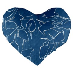 Katsushika Hokusai, Egrets From Quick Lessons In Simplified Drawing Large 19  Premium Heart Shape Cushions by Valentinaart