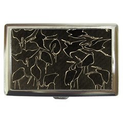 Katsushika Hokusai, Egrets From Quick Lessons In Simplified Drawing Cigarette Money Case by Valentinaart