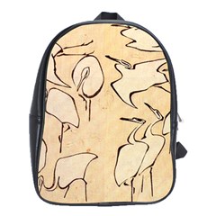 Katsushika Hokusai, Egrets From Quick Lessons In Simplified Drawing School Bag (xl) by Valentinaart