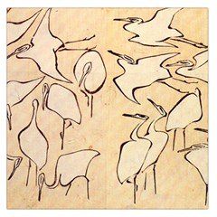 Katsushika Hokusai, Egrets From Quick Lessons In Simplified Drawing Large Satin Scarf (square)