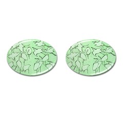 Katsushika Hokusai, Egrets From Quick Lessons In Simplified Drawing Cufflinks (oval) by Valentinaart