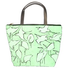 Katsushika Hokusai, Egrets From Quick Lessons In Simplified Drawing Bucket Bag by Valentinaart