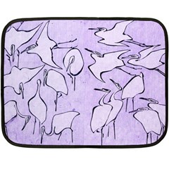 Katsushika Hokusai, Egrets From Quick Lessons In Simplified Drawing Double Sided Fleece Blanket (mini)  by Valentinaart