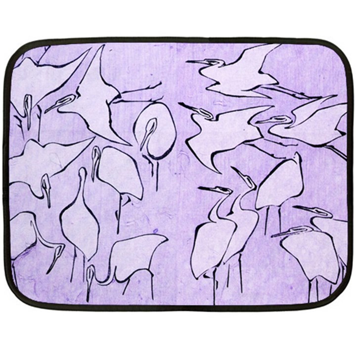 Katsushika Hokusai, Egrets from quick lessons in simplified drawing Double Sided Fleece Blanket (Mini) 