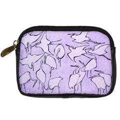 Katsushika Hokusai, Egrets From Quick Lessons In Simplified Drawing Digital Camera Leather Case