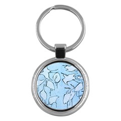 Katsushika Hokusai, Egrets From Quick Lessons In Simplified Drawing Key Chains (round)  by Valentinaart