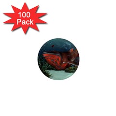 Awesome Mechanical Whale In The Deep Ocean 1  Mini Magnets (100 Pack)  by FantasyWorld7
