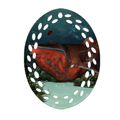 Awesome Mechanical Whale In The Deep Ocean Oval Filigree Ornament (two Sides) by FantasyWorld7