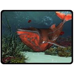 Awesome Mechanical Whale In The Deep Ocean Double Sided Fleece Blanket (large)  by FantasyWorld7