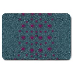 Lovely Ornate Hearts Of Love Large Doormat  by pepitasart