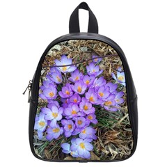 Signs Of Spring Purple Crocua School Bag (small) by Riverwoman