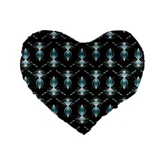 Seamless Pattern Background Black Standard 16  Premium Flano Heart Shape Cushions