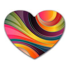 Abstract Colorful Background Wavy Heart Mousepads