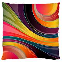 Abstract Colorful Background Wavy Large Cushion Case (one Side) by HermanTelo