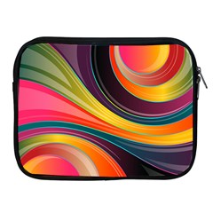 Abstract Colorful Background Wavy Apple Ipad 2/3/4 Zipper Cases