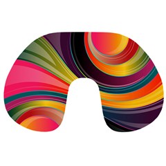 Abstract Colorful Background Wavy Travel Neck Pillows