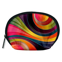 Abstract Colorful Background Wavy Accessory Pouch (medium)