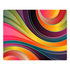 Abstract Colorful Background Wavy Double Sided Flano Blanket (large) 