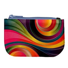 Abstract Colorful Background Wavy Large Coin Purse