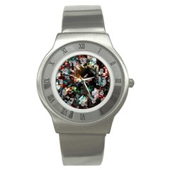 Abstract Texture Desktop Stainless Steel Watch by HermanTelo