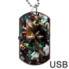 Abstract Texture Desktop Dog Tag Usb Flash (two Sides) by HermanTelo