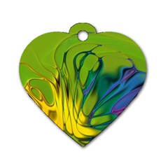 Abstract Pattern Lines Wave Dog Tag Heart (two Sides) by HermanTelo