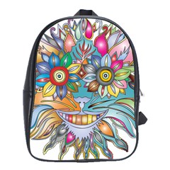 Anthropomorphic Flower Floral Plant School Bag (large) by HermanTelo